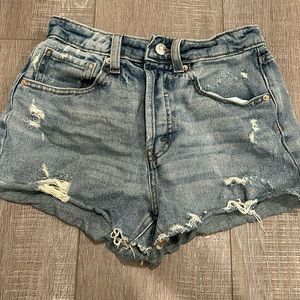 super high rise cutoff ripped jeans shorts